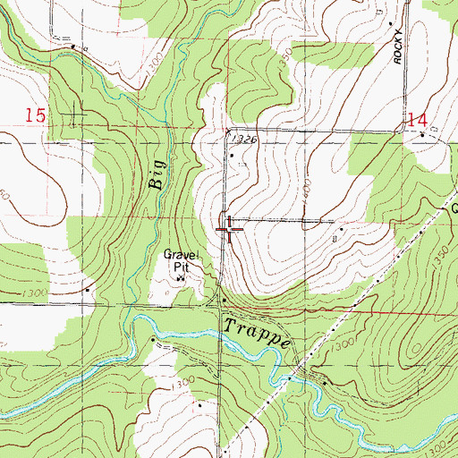 Topographic Map of Chiber Cemetery, WI