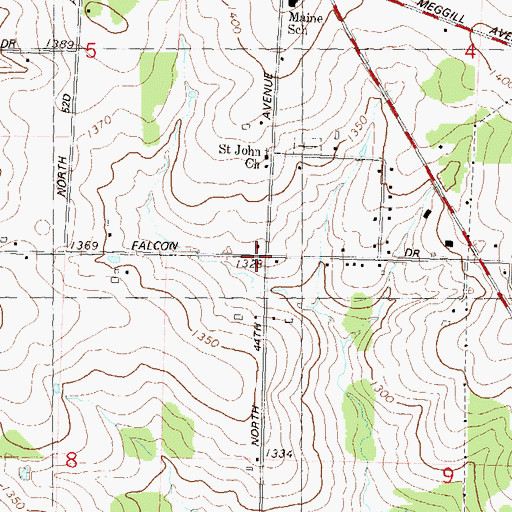 Topographic Map of Churchill School (historical), WI