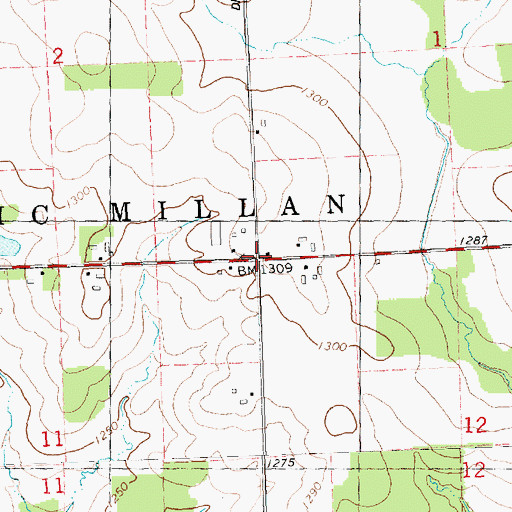 Topographic Map of East Kerwin School (historical), WI