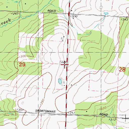 Topographic Map of Easton Center School (historical), WI