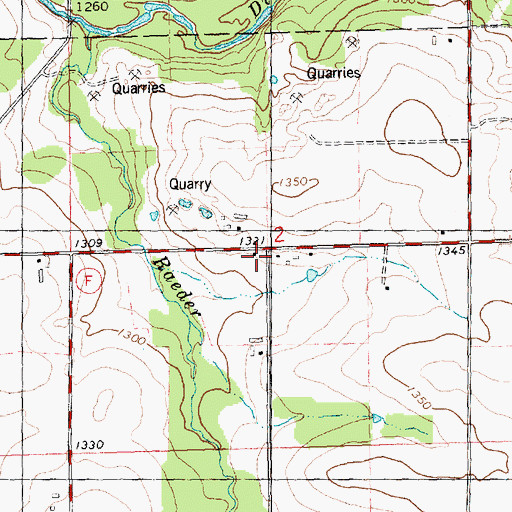 Topographic Map of Enterprise School (historical), WI