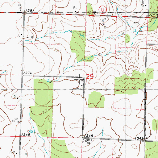 Topographic Map of Findorf School (historical), WI
