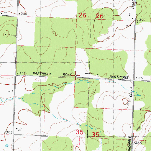 Topographic Map of Forestville School (historical), WI