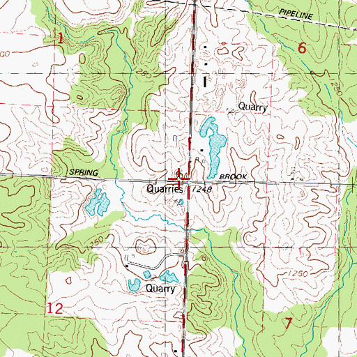 Topographic Map of Granite Hill School (historical), WI