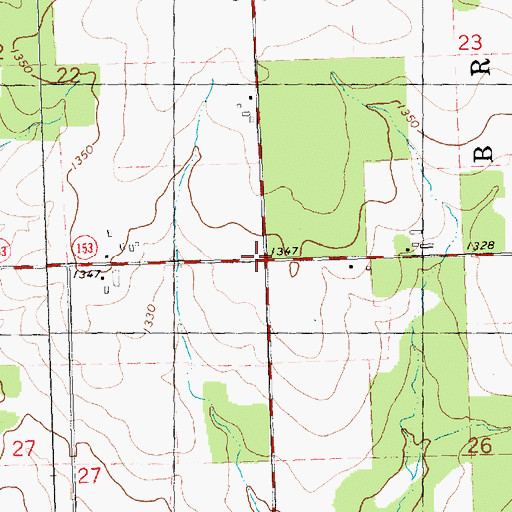 Topographic Map of Harding School (historical), WI