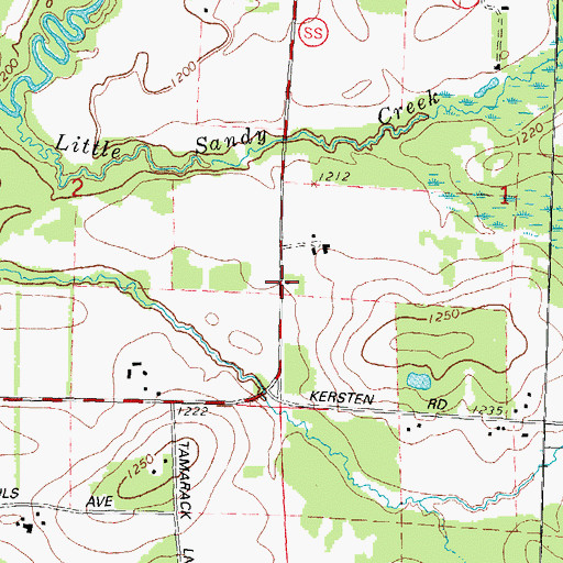 Topographic Map of Hawthorne School (historical), WI