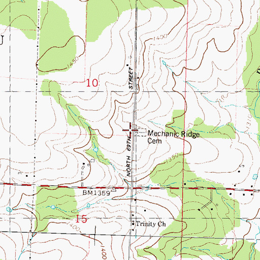 Topographic Map of Hill Grove School (historical), WI