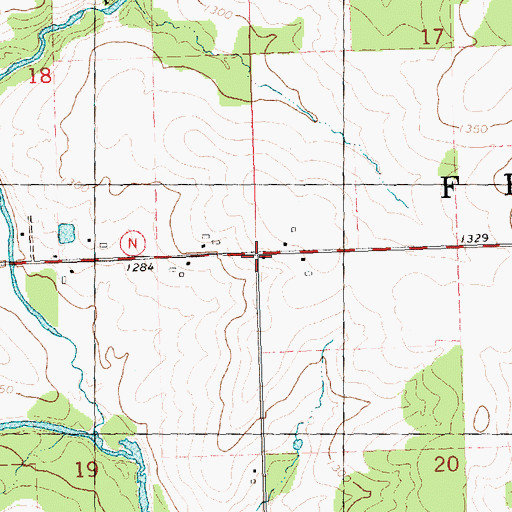 Topographic Map of Hillcrest School (historical), WI