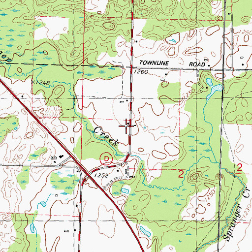Topographic Map of Ingersoll, WI