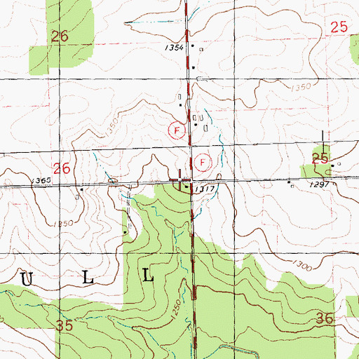 Topographic Map of Lone Pine School (historical), WI
