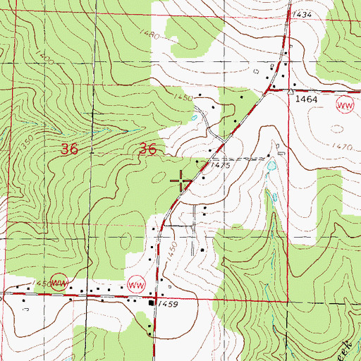 Topographic Map of Marshall Hill School (historical), WI