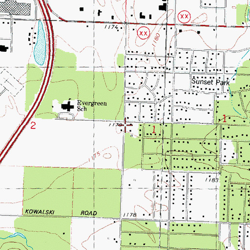 Topographic Map of Paine School (historical), WI