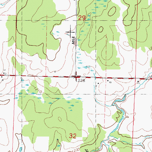 Topographic Map of Pulaski School (historical), WI