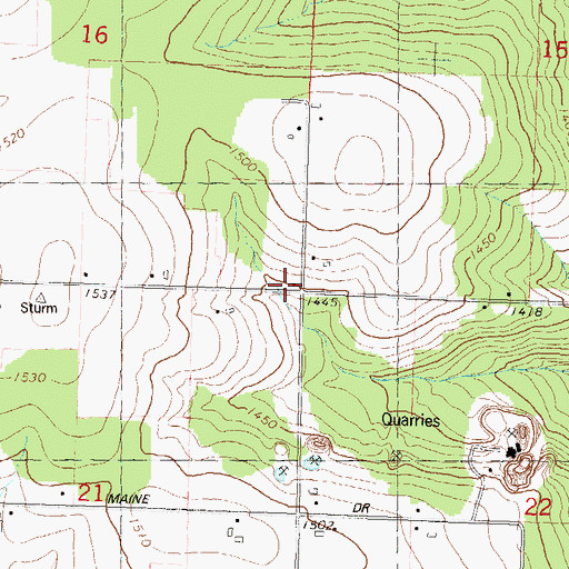 Topographic Map of Red Granite School (historical), WI