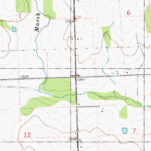 Topographic Map of Rusk School (historical), WI