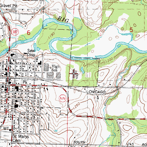 Topographic Map of Saint Anthony Friary, WI