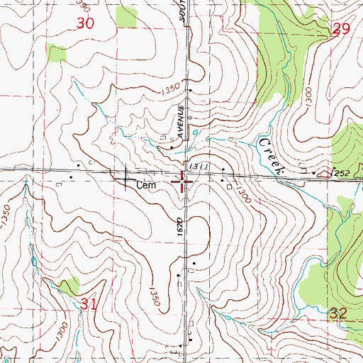 Topographic Map of Spring Valley School (historical), WI