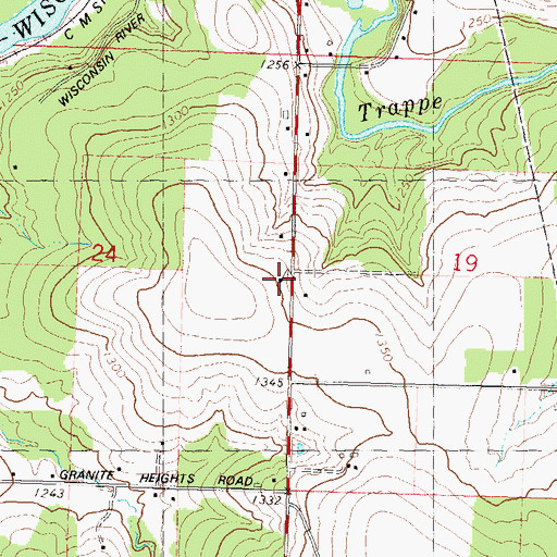 Topographic Map of Trappe School (historical), WI