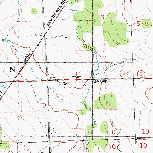 Topographic Map of West Kerwin School (historical), WI