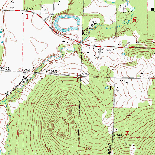 Topographic Map of Woodlawn School (historical), WI
