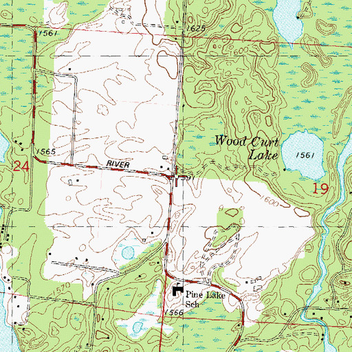 Topographic Map of Burkhart School (historical), WI