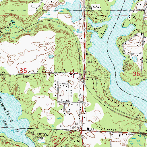 Topographic Map of Clovernook School (historical), WI