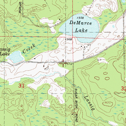 Topographic Map of Ferndale School (historical), WI