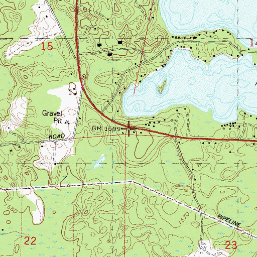 Topographic Map of Lake George School (historical), WI