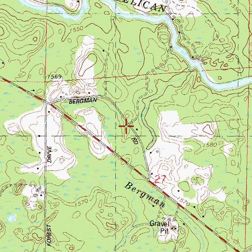 Topographic Map of Pine Grove School (historical), WI