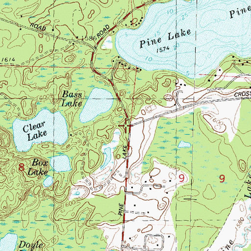 Topographic Map of Pinelake School (historical), WI
