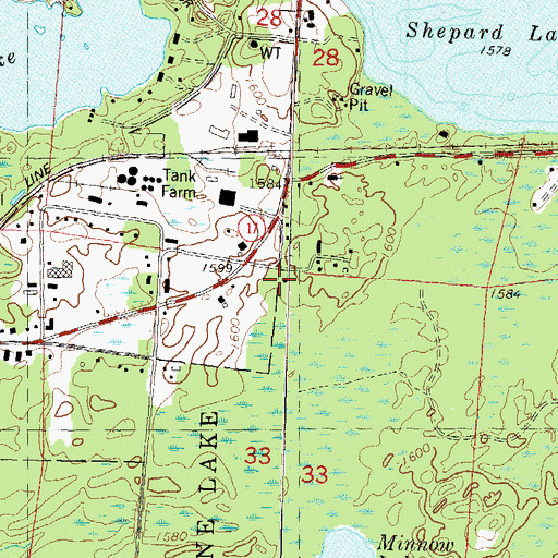 Topographic Map of Roosevelt School (historical), WI