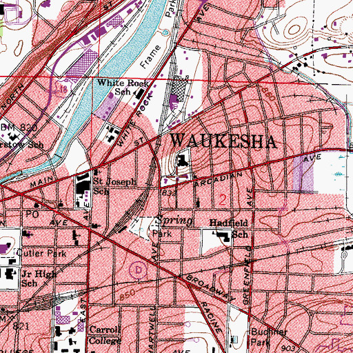 Topographic Map of Fire Station Number 2 (historical), WI
