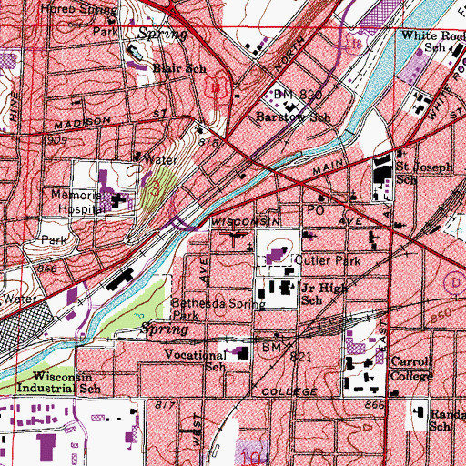 Topographic Map of First Evangelical and Reformed Church, WI
