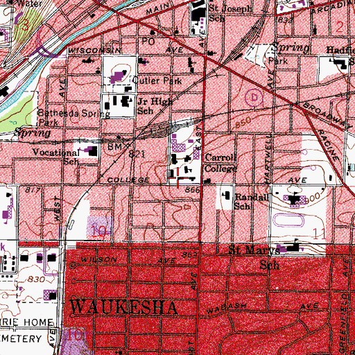 Topographic Map of Rankin Hall of Science, WI
