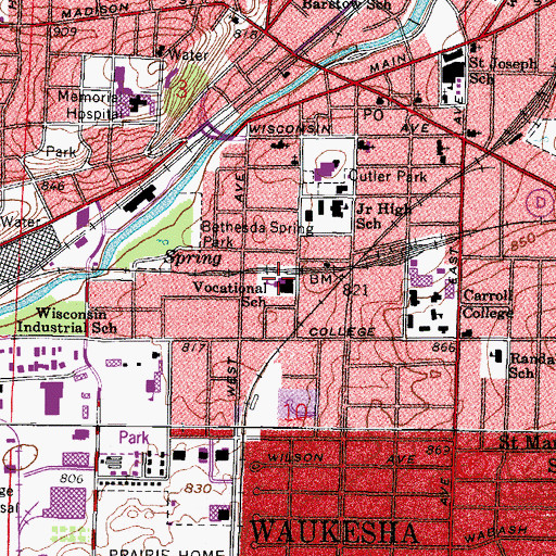 Topographic Map of e Achieve Academy Wisconsin, WI