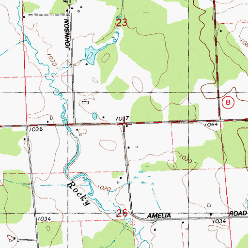 Topographic Map of Rocky Run School (historical), WI