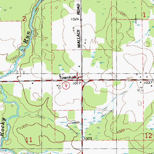 Topographic Map of Wallace School (historical), WI