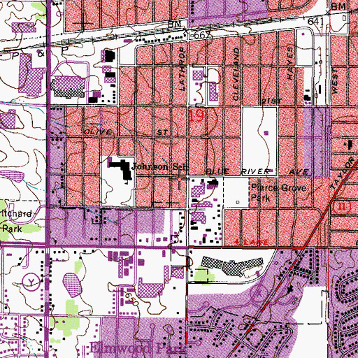 Topographic Map of Lathrop Shopping Center, WI