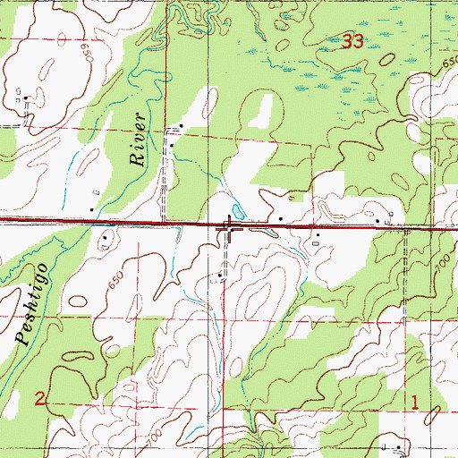 Topographic Map of Airline School (historical), WI