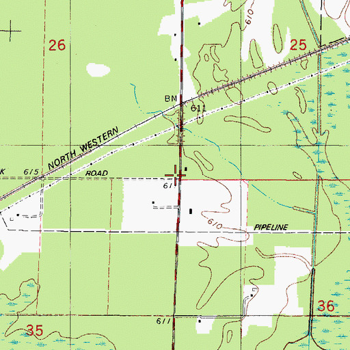 Topographic Map of Cedar School (historical), WI
