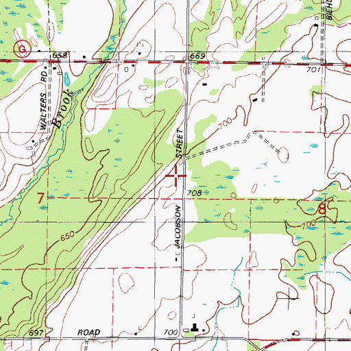 Topographic Map of Dickie School (historical), WI