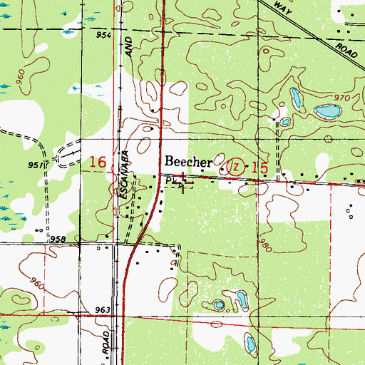 Topographic Map of Dixon School (historical), WI