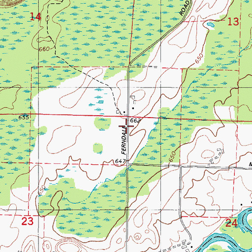 Topographic Map of Fairdale School (historical), WI