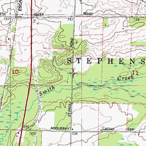 Topographic Map of Gallow School (historical), WI