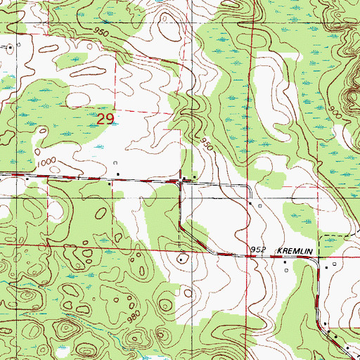 Topographic Map of Goldmeyer School (historical), WI