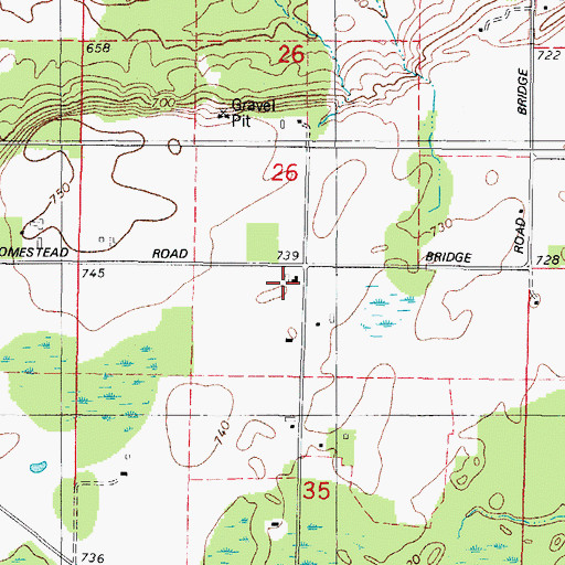 Topographic Map of Homestead School (historical), WI