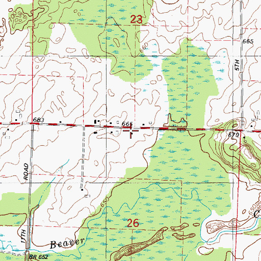 Topographic Map of Maple Grove School (historical), WI