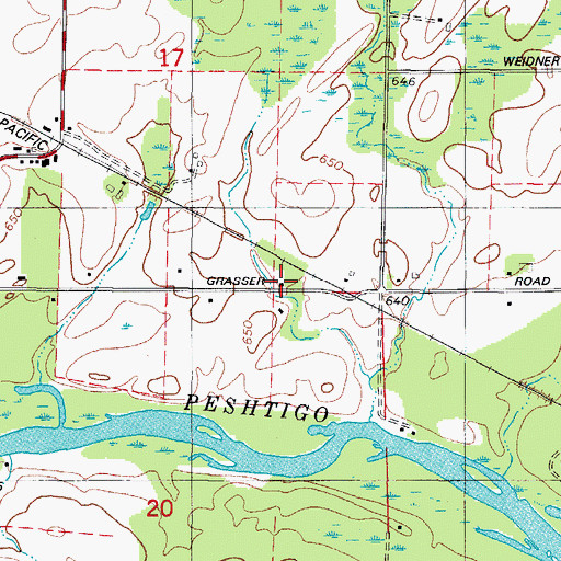 Topographic Map of Phillips School (historical), WI