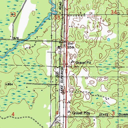 Topographic Map of Pike Hill Spur (historical), WI