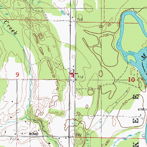 Topographic Map of Pike River School (historical), WI
